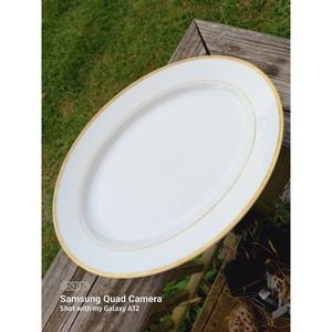 Noritake The Chaumont 12" Serving Platter White With Gold Bands